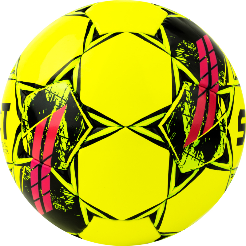 Мяч футзал. SELECT Futsal Attack V22, 1073460559, размер 4, 32п, ПУ, руч.сш, желто-зелено-розовый