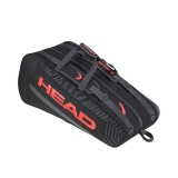 Сумка-чехол HEAD Base Racquet Bag M, 261313-BKOR, с карманом, для 6 тен.ракеток, черно-оранжевый