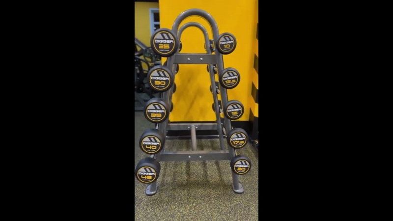 Комплект прямых фиксированных обрезиненных штанг 5 шт от 25 до 45кг Digger HD51G2A-25-45