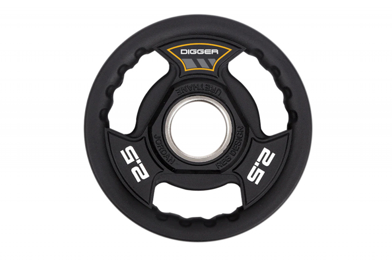 Диск олимпийский полиуретановый 3-х хватовый 2.5кг Hasttings Digger HD51C3A-2.5 HD51C3A-2,5