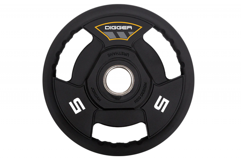 Диск олимпийский полиуретановый 3-х хватовый 5кг Hasttings Digger HD51C3A-5