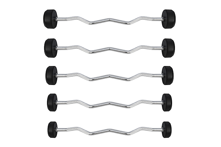 Комплект изогнутых фиксированных штанг, обрезиненных 5 шт от 25 до 45кг Digger HD51G2B-25-45