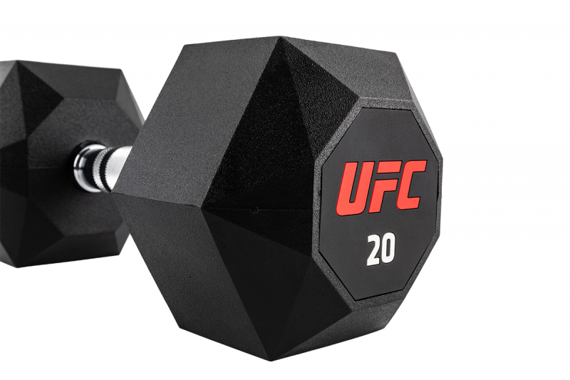 Комплект обрезиненных октагональных гантелей 10 пар от 2.5 до 25кг UFC Octagon Dumbbell UHA-75538-84