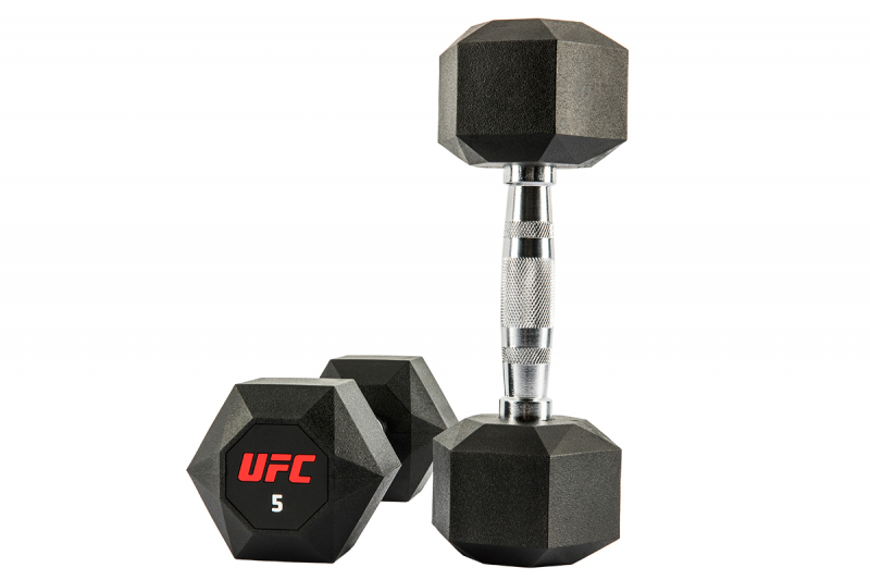 Комплект обрезиненных октагональных гантелей 10 пар от 2.5 до 25кг UFC Octagon Dumbbell UHA-75538-84