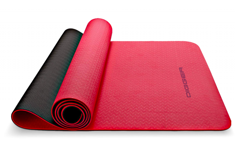 Коврик для йоги TPE 6 мм, черно-красный, двухсторонний Hasttings Digger HD22D1A-Black-Red