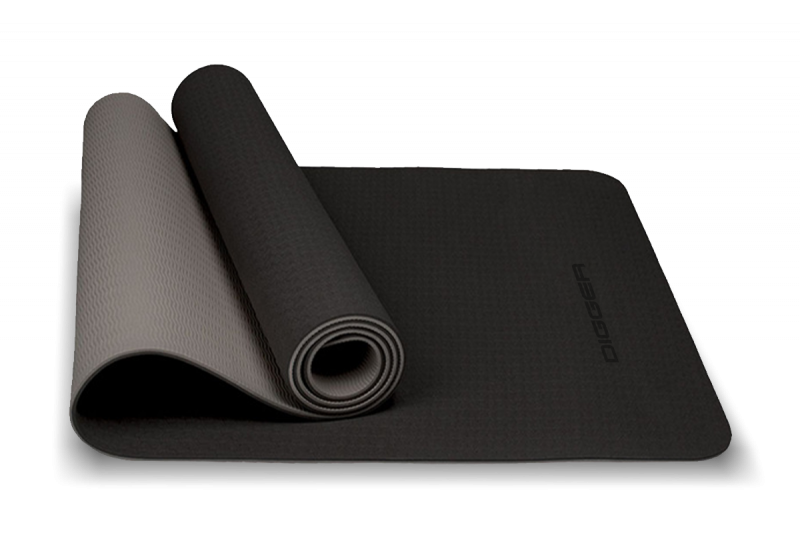 Коврик для йоги TPE 6 мм, черно-серый, двухсторонний (с люверсами) Hasttings Digger HD22D1C-Black-Gray