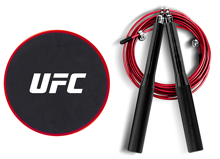 Набор для тренировки ног скоростная скакалка и слайдеры UFC UHA-69924