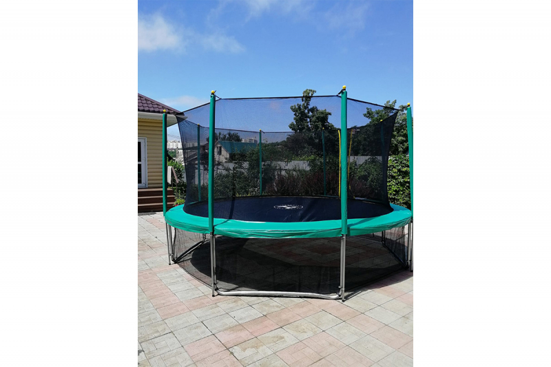 Батут с защитной сеткой Hasttings Classic Green 4.26 м Green 4,26