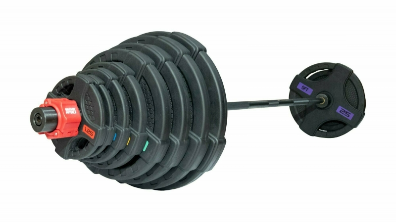 Штанга олимпийская 180 кг (диски с двумя хватами, черный гриф) Original FitTools FT-2HGSET-180-BLACK
