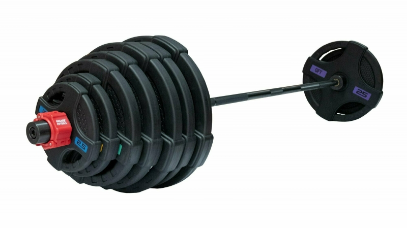Штанга олимпийская 215 кг (диски с двумя хватами, черный гриф) Original FitTools FT-2HGSET-215-BLACK