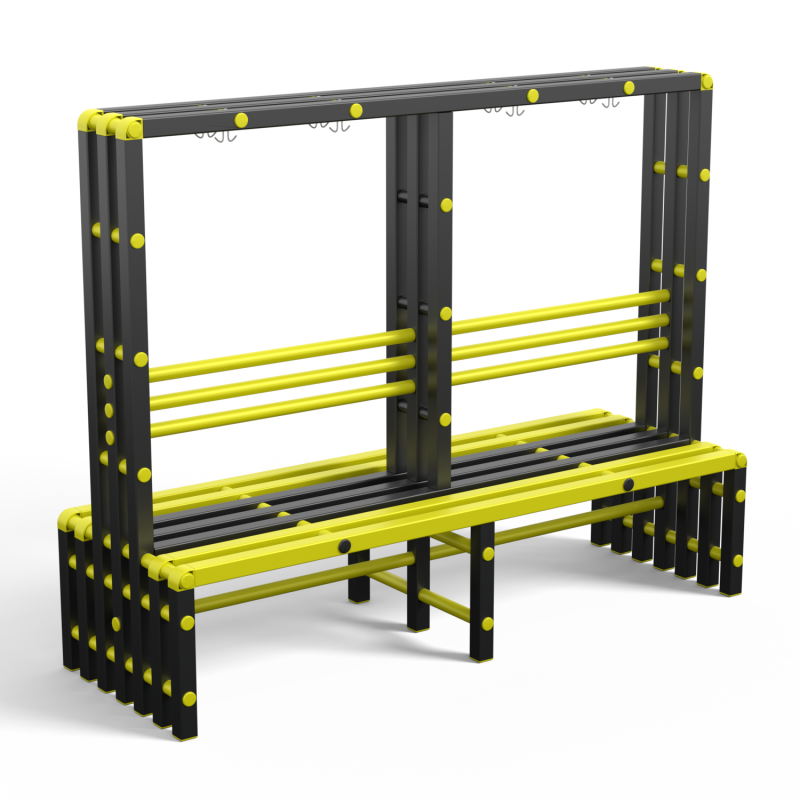 Скамейка вешалка двухсторонняя Дельта-фитнес, 2000х700х1700 мм. вариант 10