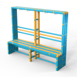 Скамейка вешалка односторонняя Дельта-фитнес, 2000х500х1700 мм. вариант 10