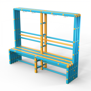 Скамейка вешалка односторонняя Дельта-фитнес, 2000х500х1700 мм. вариант 10