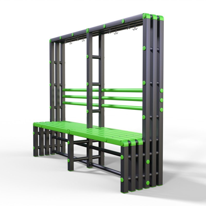 Скамейка вешалка односторонняя Дельта-фитнес, 2000х500х1700 мм. вариант 10