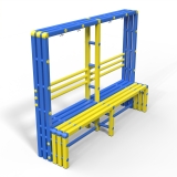 Скамейка вешалка односторонняя Дельта-фитнес, 2000х500х1700 мм. вариант 10