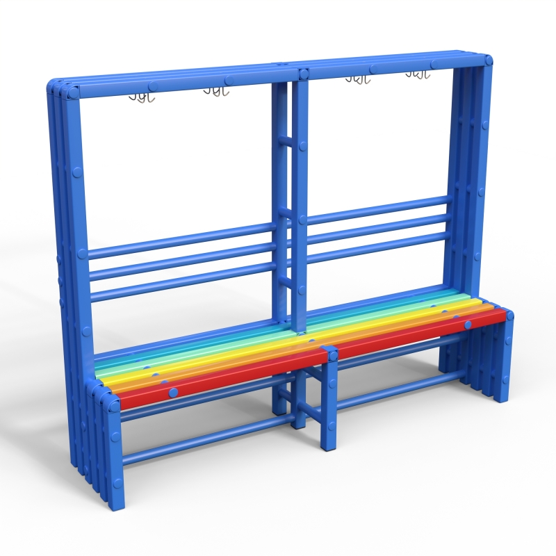 Скамейка вешалка односторонняя Дельта-фитнес, 2000х500х1700 мм. вариант 10