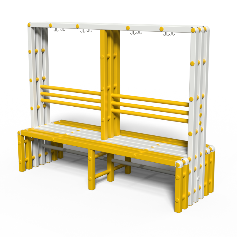 Скамейка вешалка двухсторонняя Дельта-фитнес, 2000х700х1700 мм. вариант 10