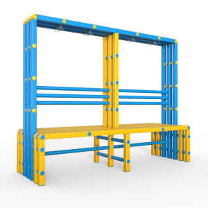 Скамейка вешалка двухсторонняя Дельта-фитнес, 2000х700х1700 мм. вариант 10