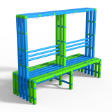 Скамейка вешалка двухсторонняя Дельта-фитнес, 2000х700х1700 мм. вариант 10