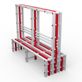Скамейка вешалка двухсторонняя Дельта-фитнес, 2000х700х1700 мм. вариант 10