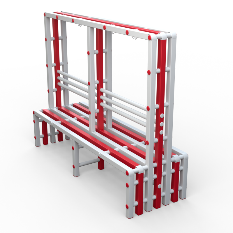 Скамейка вешалка двухсторонняя Дельта-фитнес, 2000х700х1700 мм. вариант 10
