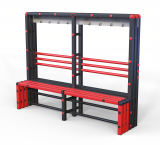 Скамейка вешалка односторонняя Дельта-фитнес, 2000х500х1700 мм. вариант 13