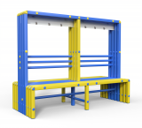 Скамейка вешалка двухсторонняя Дельта-фитнес, 2000х700х1700 мм. вариант 13