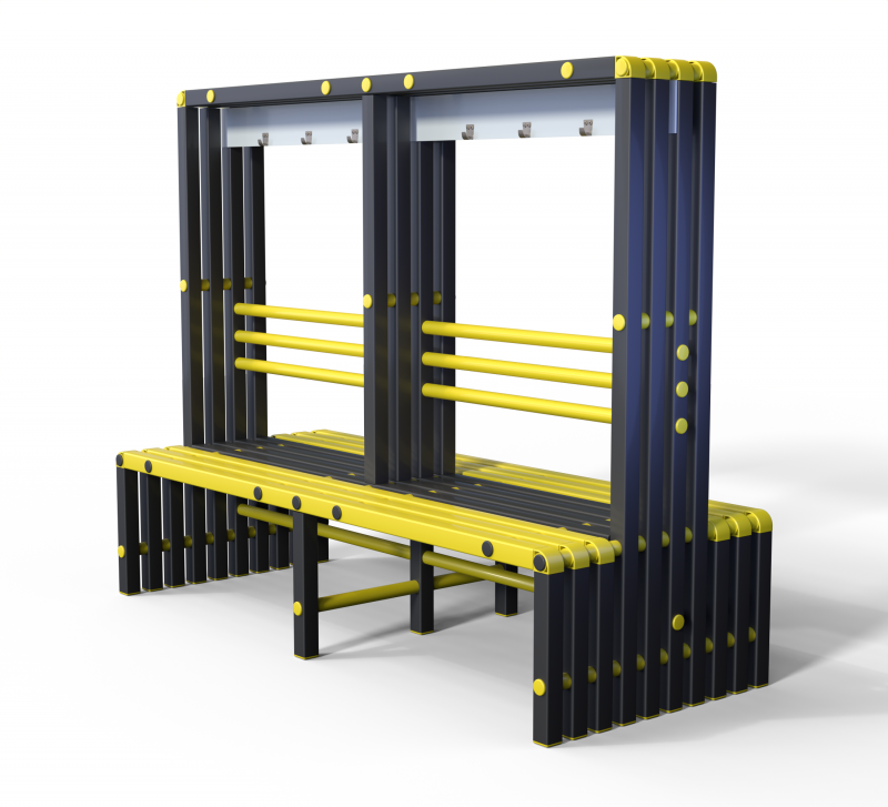 Скамейка вешалка двухсторонняя Дельта-фитнес, 2000х700х1700 мм. вариант 13