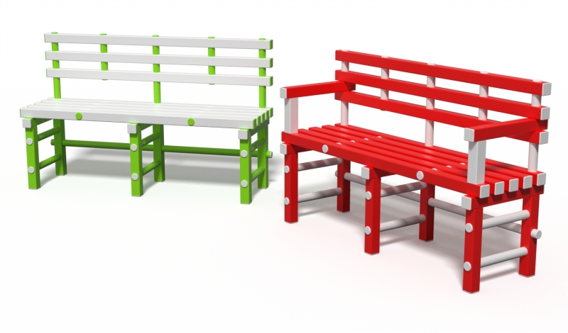 Скамейка спинка Дельта-фитнес, 1300х420х900 мм. вариант 5