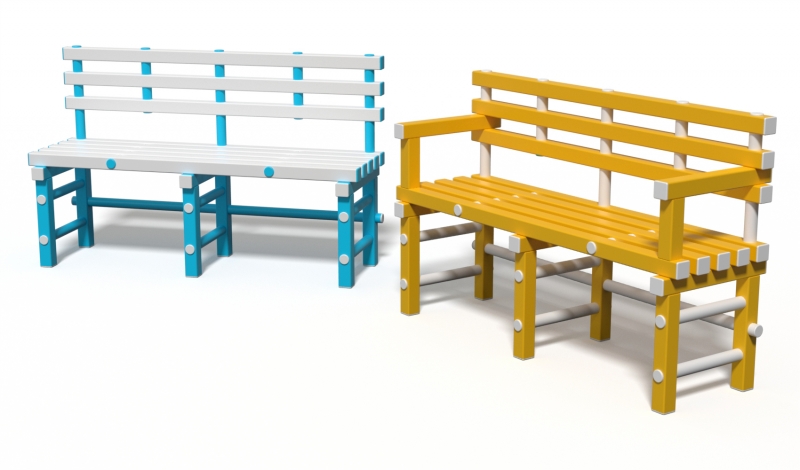 Скамейка спинка Дельта-фитнес, 1300х420х900 мм. вариант 5