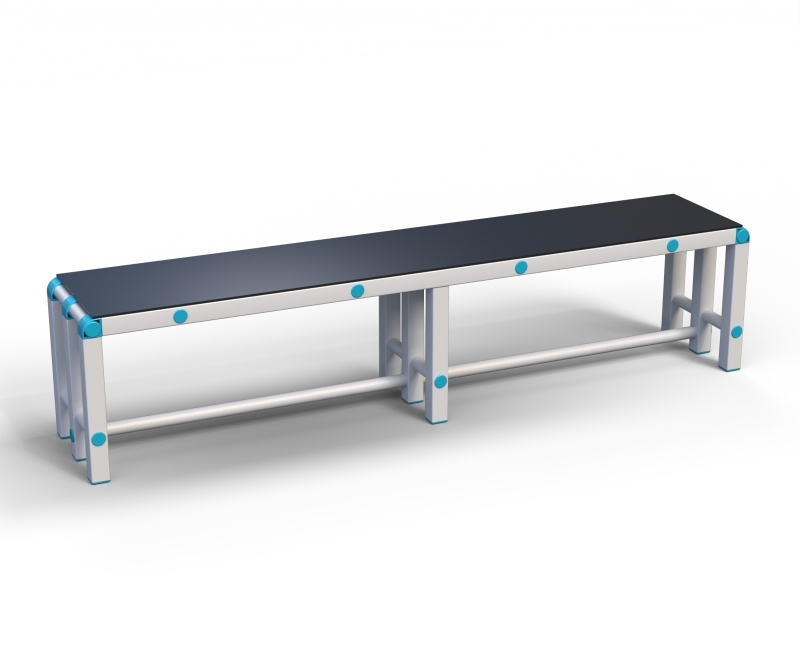 Скамейка Дельта-фитнес, 2000х376х450 мм. вариант 16