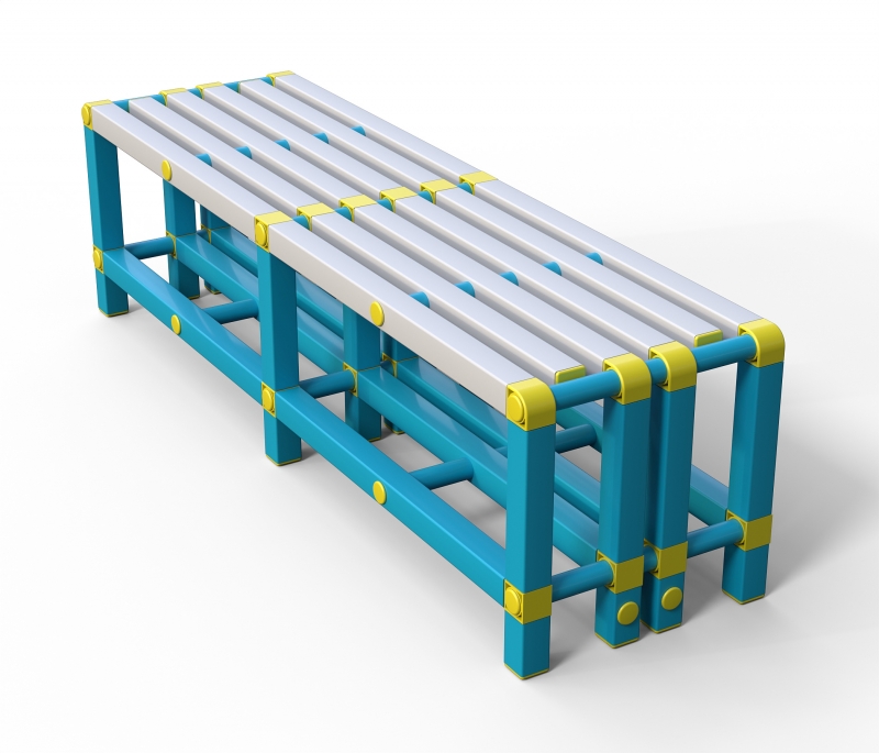 Скамейка Дельта-фитнес, 2000х420х450 мм. вариант 15