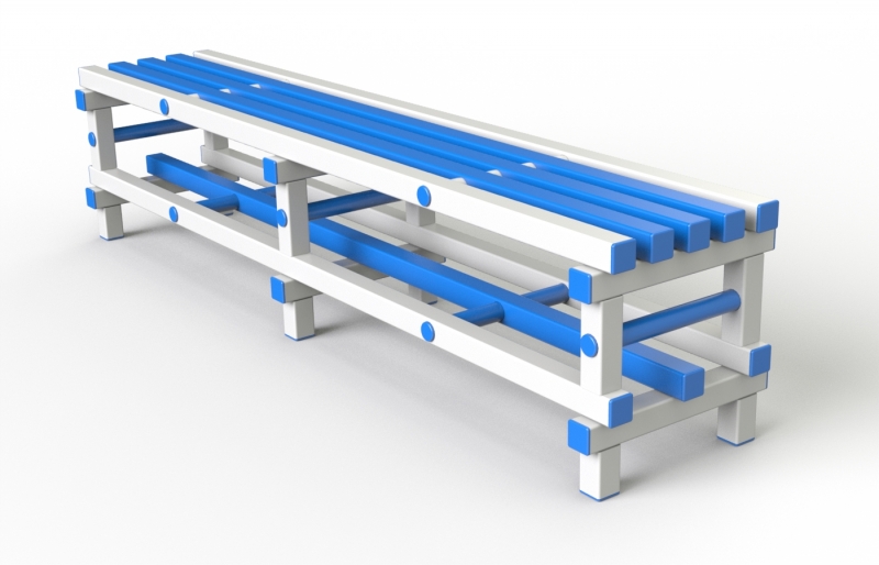 Скамейка Дельта-фитнес, 2000х420х450 мм. вариант 1