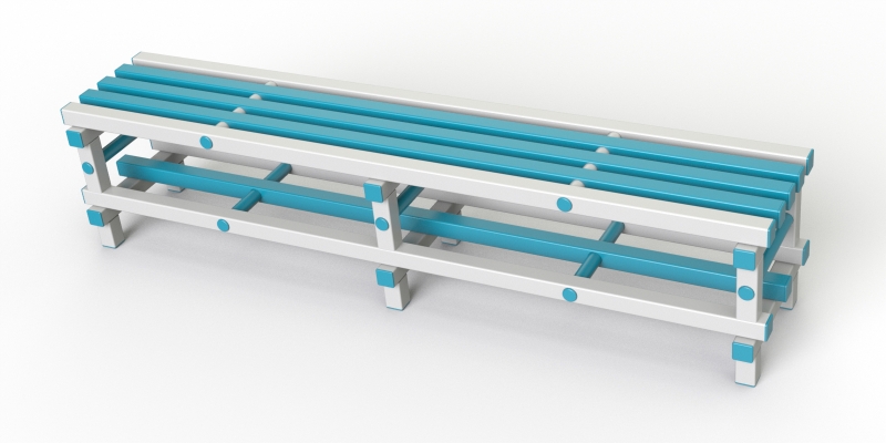 Скамейка Дельта-фитнес, 2000х420х450 мм. вариант 1