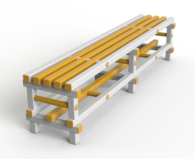 Скамейка Дельта-фитнес, 2000х420х450 мм. вариант 1