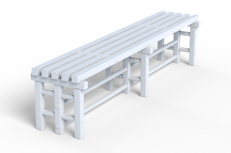 Скамейка Дельта-фитнес, 2000х420х450 мм. вариант 2