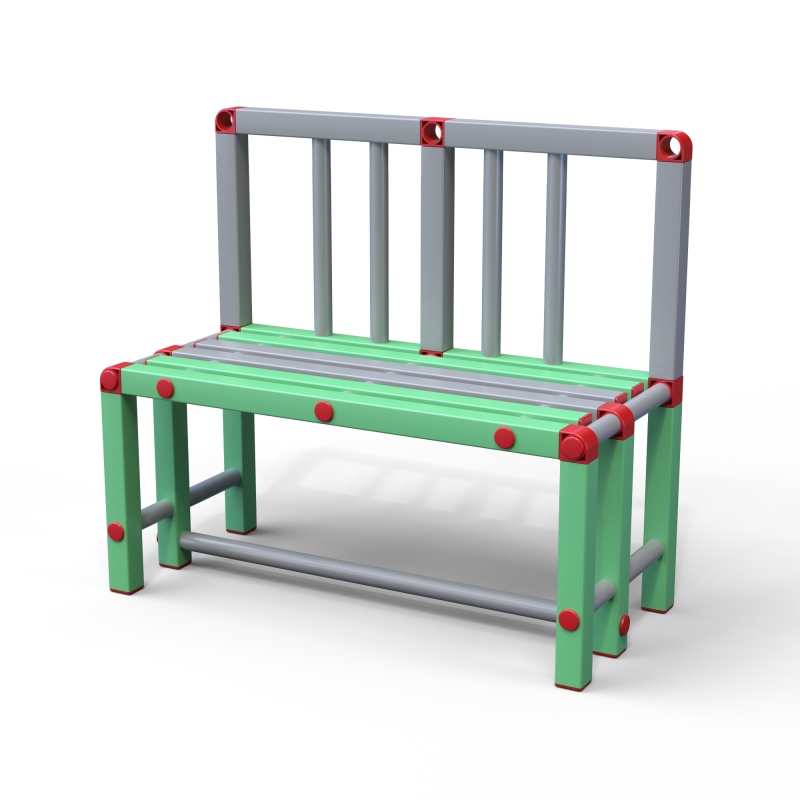 Скамейка спинка Дельта-фитнес, 1300х450х800  мм. вариант 11