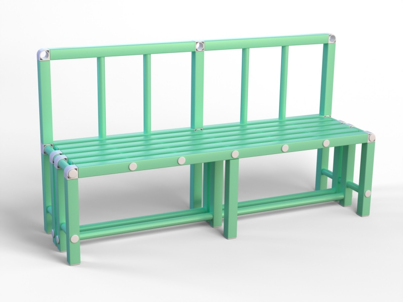 Скамейка спинка Дельта-фитнес, 1300х450х800  мм. вариант 11