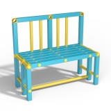 Скамейка спинка Дельта-фитнес, 1300х450х800  мм. вариант 11