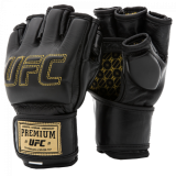 Премиальные MMA тренировочные перчатки UFC  6 унций чёрные S/M UHK-75058