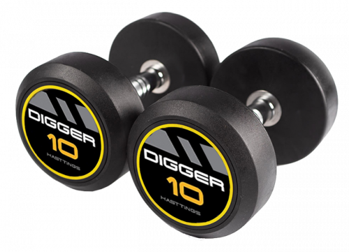 Комплект обрезиненных гантелей 10 пар от 2.5 до 25 кг HD51D2A-2.5-25 Digger HD51D2A-2,5-25
