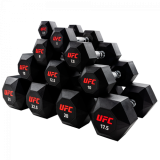 Комплект обрезиненных октагональных гантелей 10 пар от 2.5 до 25кг UFC Octagon Dumbbell UHA-75538-84