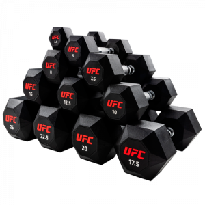 Комплект обрезиненных октагональных гантелей 10 пар от 2.5 до 25кг UFC Octagon Dumbbell UHA-75538-84