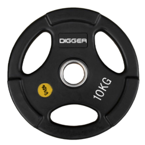 Диск олимпийский обрезиненный 3-х хватовый 10кг Hasttings Digger HD51C1C-10