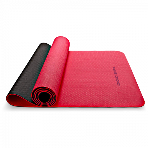 Коврик для йоги TPE 6 мм, черно-красный, двухсторонний Hasttings Digger HD22D1A-Black-Red