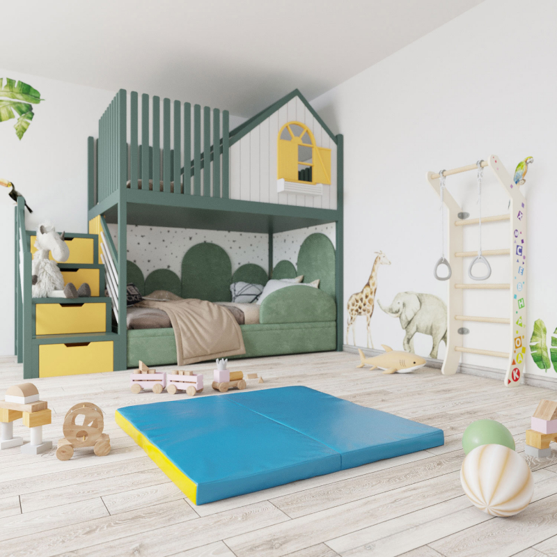 Мат (мягкий щит) Romana 1000*1000*60, в 2 сложения (желтый)