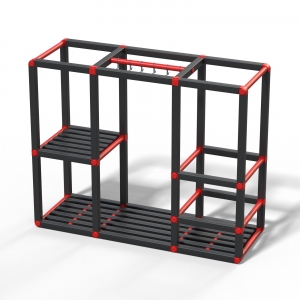 Стеллаж вариант 17 Чёрно-Красный1500х585х1250 мм