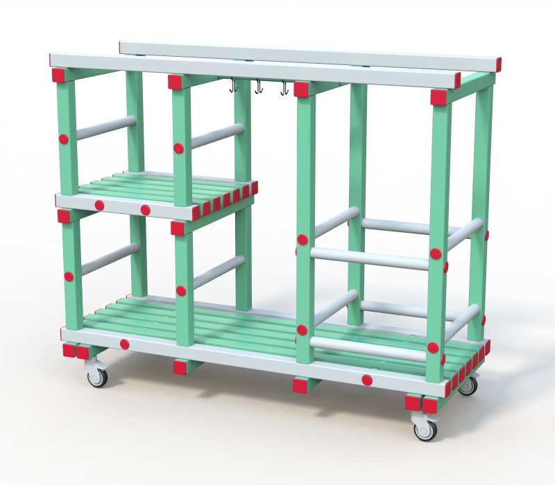 Стеллаж Дельта-фитнес 1500х585х1250 мм. вариант 4