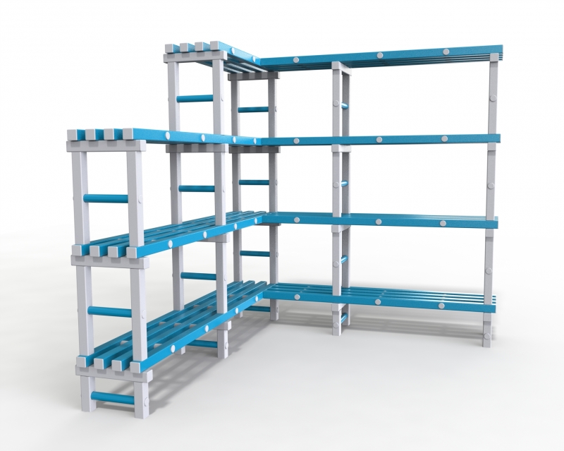 Стеллаж угловой Дельта-фитнес, вариант 7