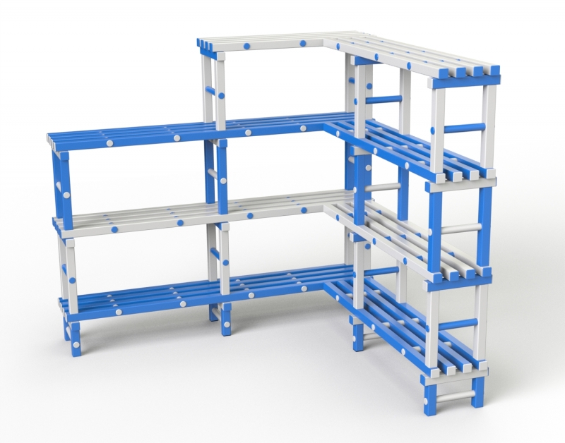 Стеллаж угловой Дельта-фитнес, вариант 7